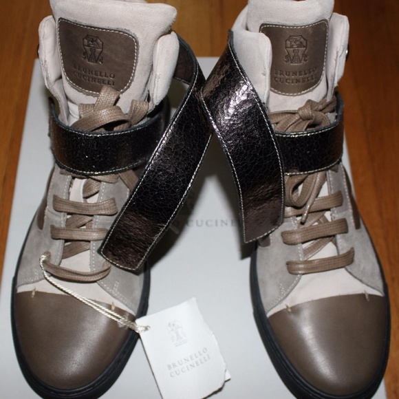 BRUNELLO CUCINELLI SUEDE MIX MEDIA LEATHR SNEAKER - Picture 2 of 8